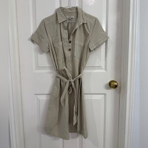 LOFT Light Tan Shirt Dress
